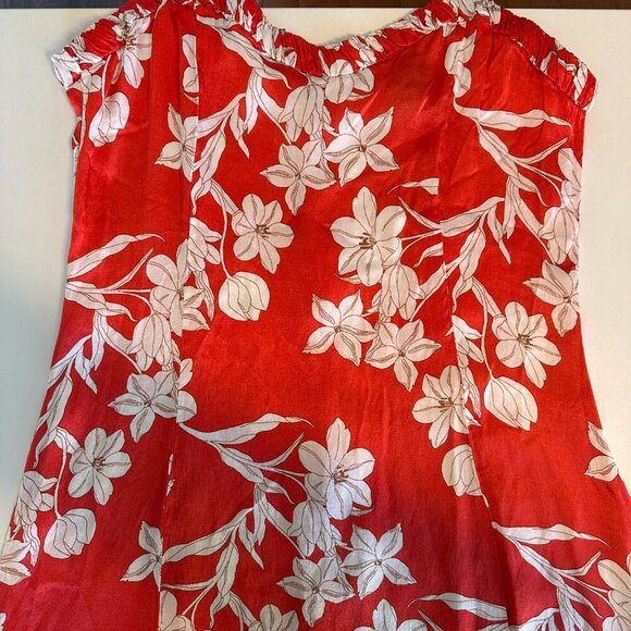 Zara Red & White Midi Dress Sleeveless Side Split Mermaidcore Bloomcore Size M - Picture 5 of 7